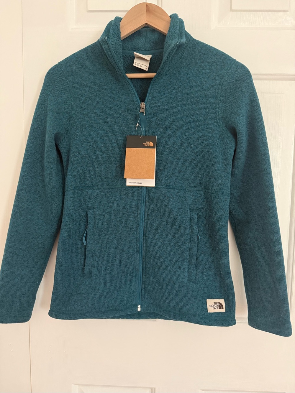 The North Face Teal Crescent Full-Zip Fleece